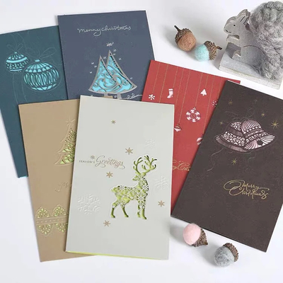 Luxury merry holiday natal terima kasih kartu hadiah set kartu ucapan DIY kustom cetak